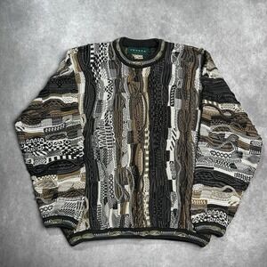 Vintage Tundra Canada Pull-Over Sweater Coogi Style Textured 3D Size XL